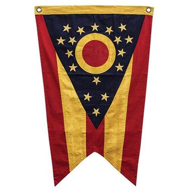 Teastained Ohio Flag 24x38 - The Fox Decor
